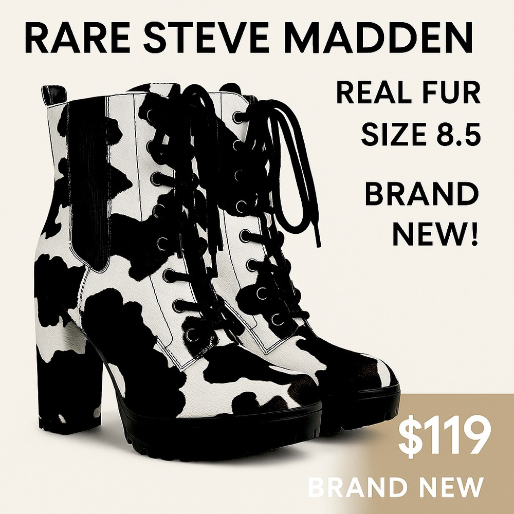 Steve Madden Monochrome Lace-Up Boots